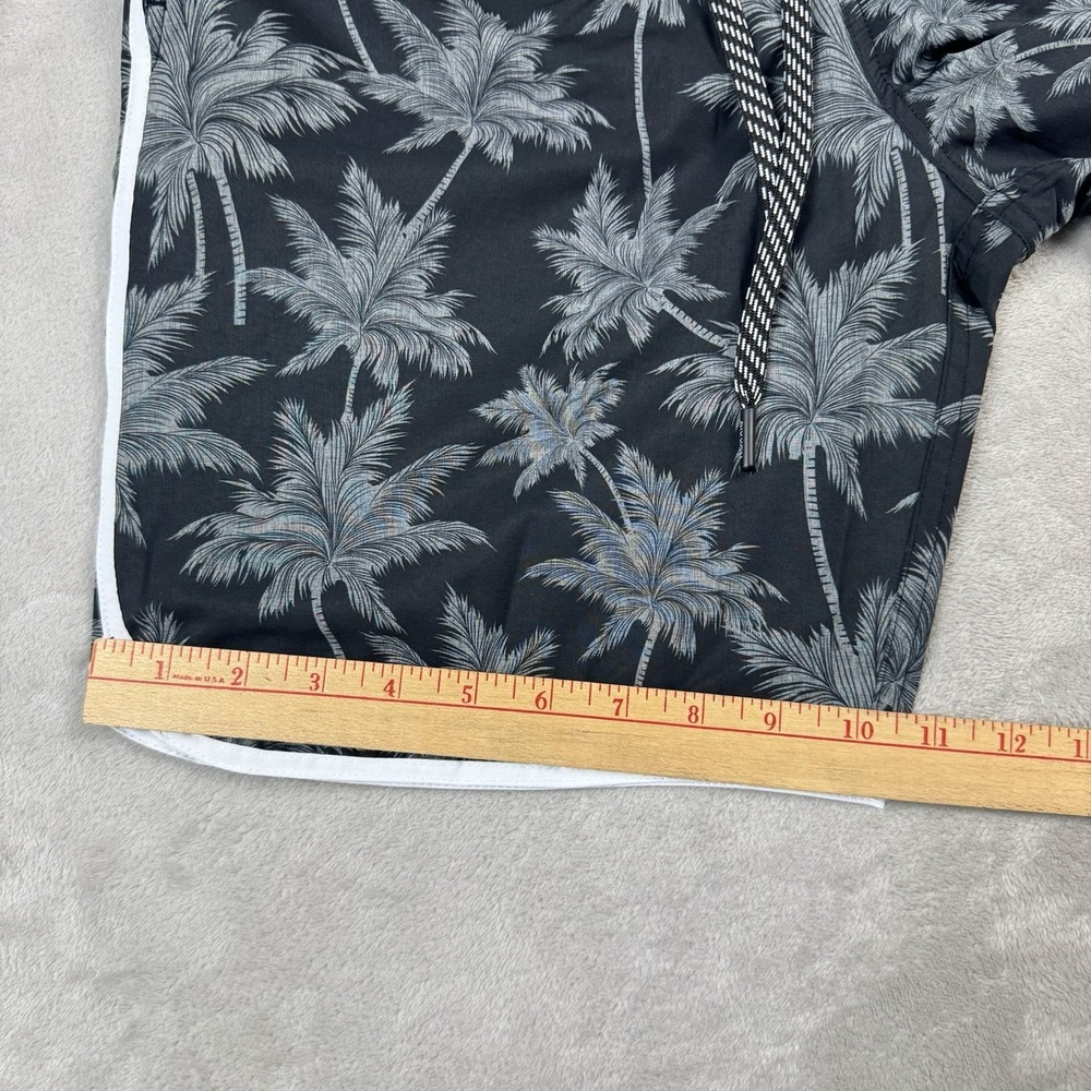 New Dixxon Athletic Shorts Mens Small Black Palm Trees Drawstring Waist Stretch - Picture 5 of 9